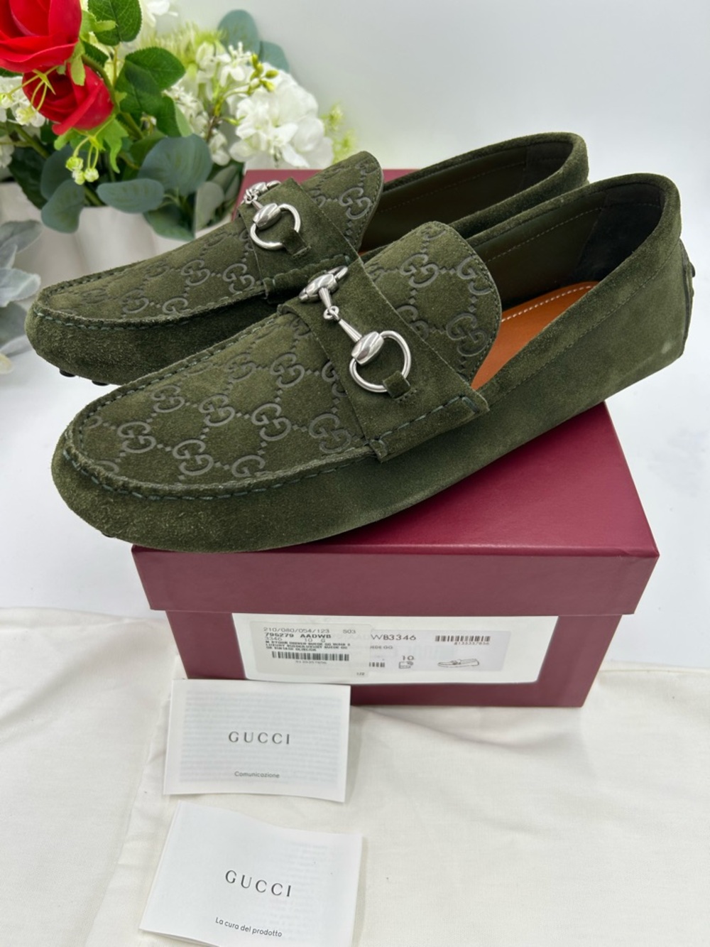 Men's Gucci JORDY GUCCISSIMA suede loafers size 10 fits 10.5 US made in Italy - Picture 3 of 10